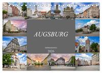 Augsburg Impressionen (Tischkalender 2026 DIN A5 quer), CALVENDO Monatskalender