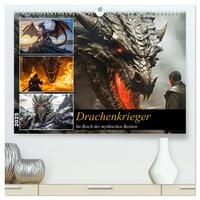 Drachenkrieger (hochwertiger Premium Wandkalender 2025 DIN A2 quer), Kunstdruck in Hochglanz