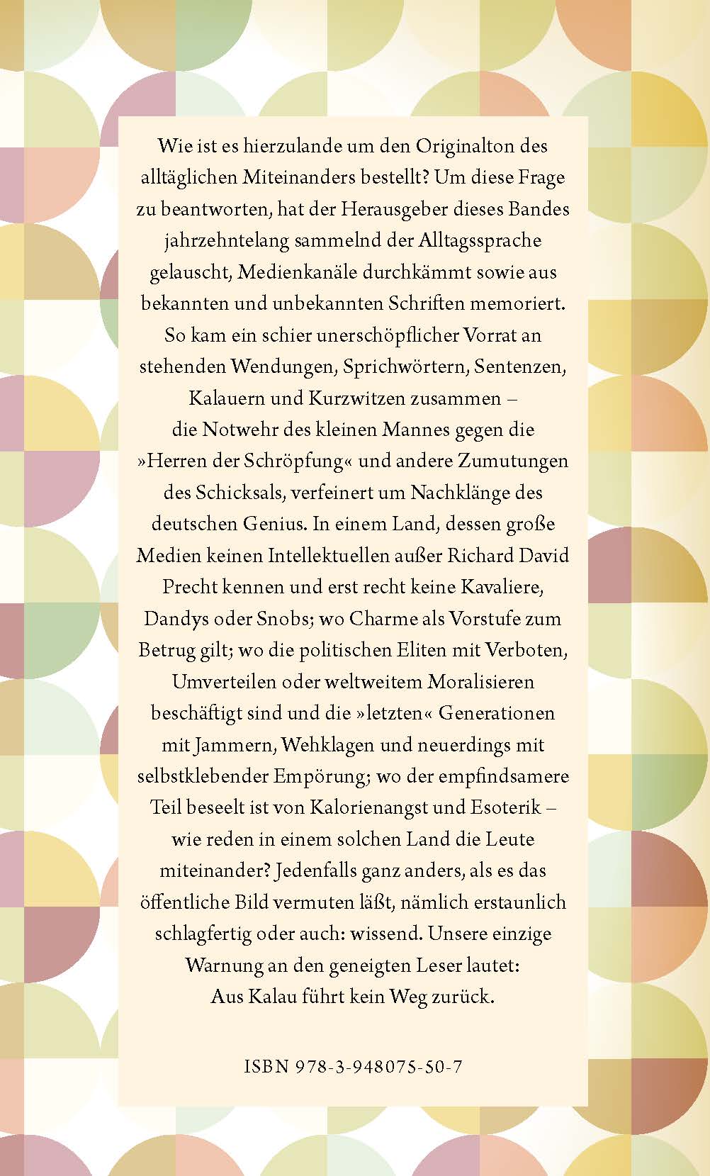 Rückseitencover Deutsche Originalität