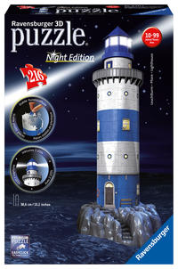 3D Puzzle 216 Teile - Leuchtturm bei Nacht