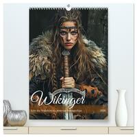 Wikinger - Erbe der Walküren als moderne Wikingerfrau (hochwertiger Premium Wandkalender 2026 DIN A2 hoch), Kunstdruck in Hochglanz