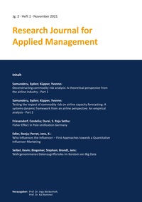 Vorderes Coverbild Research Journal for Applied Management - Jg. 2, Heft 1