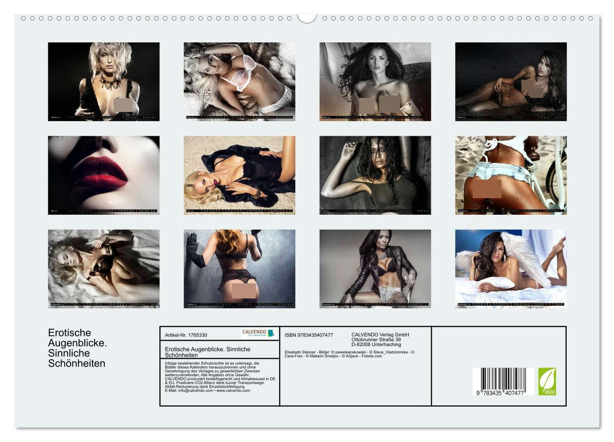Erotische Augenblicke. Sinnliche Schönheiten (hochwertiger Premium Wandkalender 2025 DIN A2 quer), Kunstdruck in Hochglanz