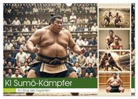 KI Sumo-Kämpfer Im Ring der Giganten (Wandkalender 2025 DIN A3 quer), CALVENDO Monatskalender