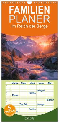 Familienplaner 2025 - Im Reich der Berge mit 5 Spalten (Wandkalender, 21 x 45 cm) CALVENDO