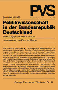 Vorderes Coverbild Politikwissenschaft in der Bundesrepublik Deutschland