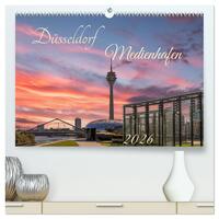 Düsseldorf Medienhafen (hochwertiger Premium Wandkalender 2026 DIN A2 quer), Kunstdruck in Hochglanz