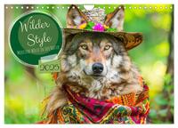 Wilder Style. Modische Wölfe in der Natur (Wandkalender 2025 DIN A4 quer), CALVENDO Monatskalender