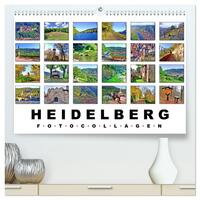Heidelberg Fotocollagen (hochwertiger Premium Wandkalender 2026 DIN A2 quer), Kunstdruck in Hochglanz