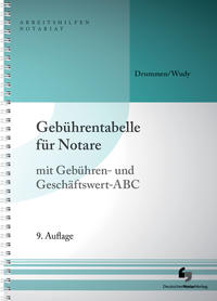 Gebührentabelle für Notare