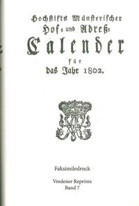 Vorderes Coverbild Hochstifts Münsterischer Hof- und Adreß-Calender für das Jahr 1802