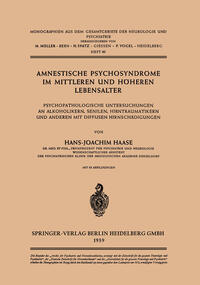 Vorderes Coverbild Amnestische Psychosyndrome im Mittleren und Höheren Lebensalter
