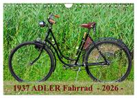 1937 ADLER Fahrrad (Wandkalender 2026 DIN A4 quer), CALVENDO Monatskalender