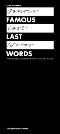 Vorderes Coverbild Famous Last Words