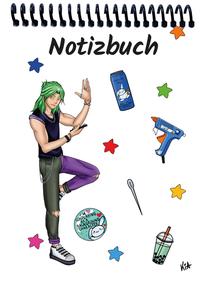 Vorderes Coverbild A 5 Notizblock Manga Quinn, weiß, liniert