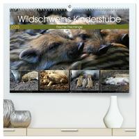 Wildschweins Kinderstube - Freche Frischlinge (hochwertiger Premium Wandkalender 2025 DIN A2 quer), Kunstdruck in Hochglanz