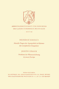 Vorderes Coverbild Aktuelle Fragen der Agrarpolitik im Rahmen der europäischen Integration. Probleme der Pflanzenzüchtung im neuen Europa