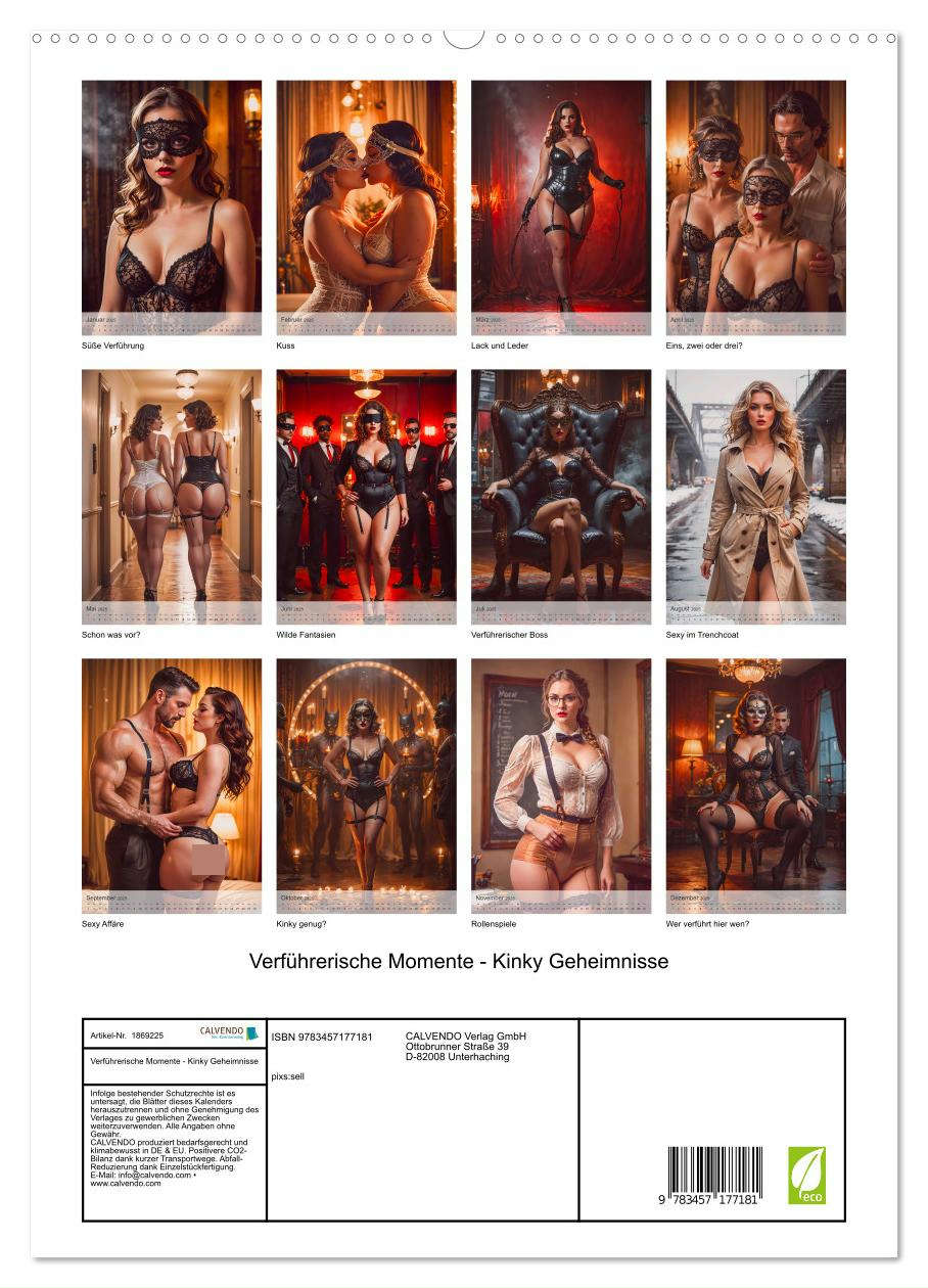 Verführerische Momente - Kinky Geheimnisse (hochwertiger Premium Wandkalender 2025 DIN A2 hoch), Kunstdruck in Hochglanz
