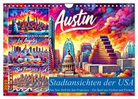 Stadtansichten der USA in Tusche (Wandkalender 2025 DIN A4 quer), CALVENDO Monatskalender
