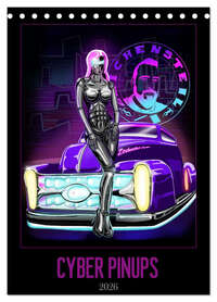 CYBER PINUPS (Tischkalender 2026 DIN A5 hoch), CALVENDO Monatskalender