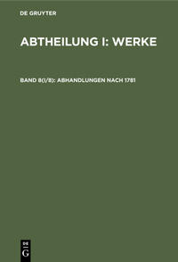 Abhandlungen nach 1781