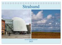 Stralsund und die Boddenlandschaft (Tischkalender 2025 DIN A5 quer), CALVENDO Monatskalender