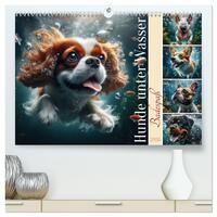 Badespaß - Hunde unter Wasser (hochwertiger Premium Wandkalender 2026 DIN A2 quer), Kunstdruck in Hochglanz