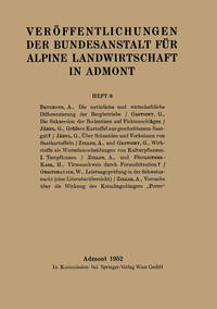 Veröffentlichungen der Bundesanstalt für alpine Landwirtschaft in Admont