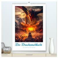 Die Drachenschlacht (hochwertiger Premium Wandkalender 2026 DIN A2 hoch), Kunstdruck in Hochglanz