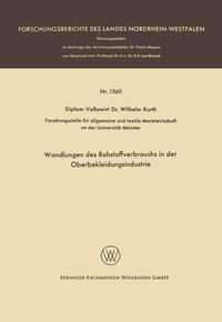 Wandlungen des Rohstoffverbrauchs in der Oberbekleidungsindustrie