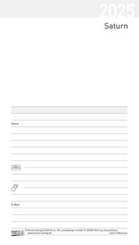 Taschenkalender Saturn Leporello Einlage 2025