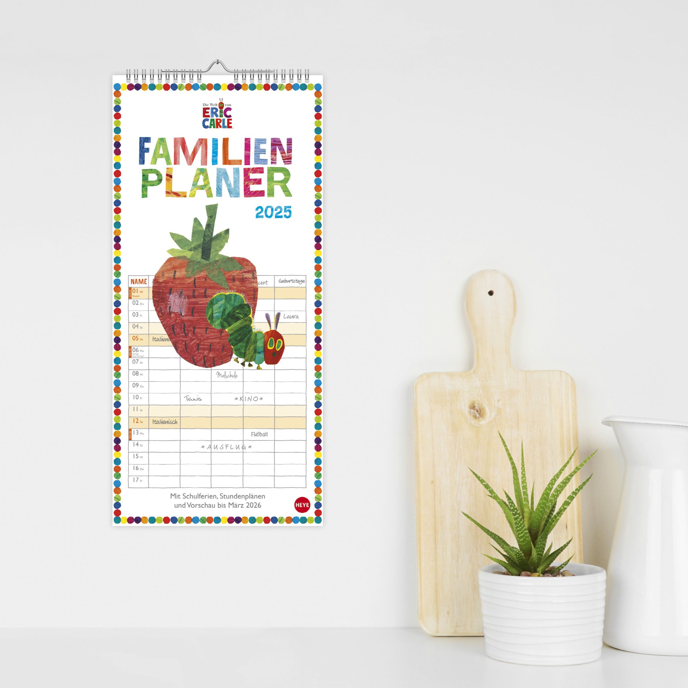 Die kleine Raupe Nimmersatt Familienplaner 2025