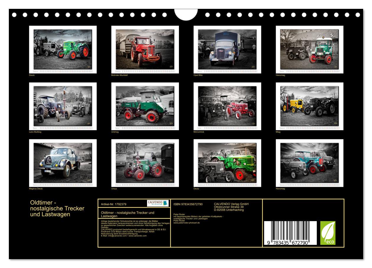 Beispielinhalt (Bild) Oldtimer - nostalgische Trecker und Lastwagen (Wandkalender 2025 DIN A4 quer), CALVENDO Monatskalender