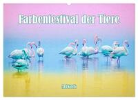 Farbenfestival der Tiere - Artwork (Wandkalender 2026 DIN A2 quer), CALVENDO Monatskalender