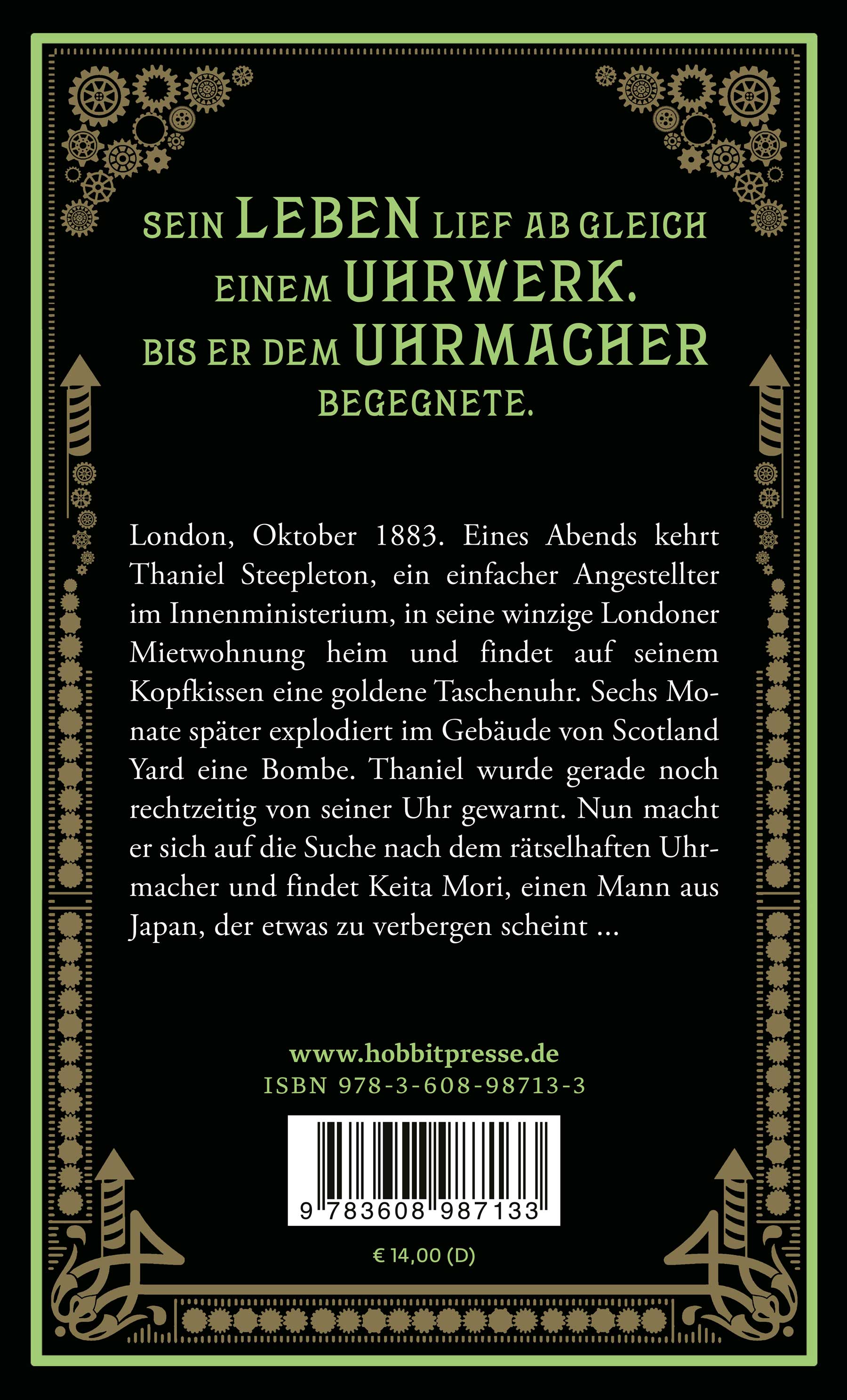 Rückseitencover Der Uhrmacher in der Filigree Street