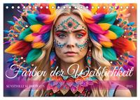 Farben der Weiblichkeit - Kunstvolle KI Portraits (Tischkalender 2025 DIN A5 quer), CALVENDO Monatskalender