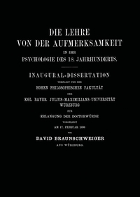 Die Lehre von der Aufmerksamkeit in der Psychologie des 18. Jahrhunderts