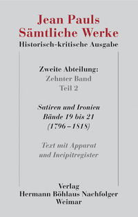 Jean Pauls Sämtliche Werke. Historisch-kritische Ausgabe