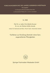 Vorderes Coverbild Verfahren zur Erzielung chemisch reiner bzw. angereicherter Flüssigkeiten