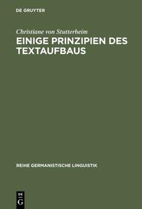 Vorderes Coverbild Einige Prinzipien des Textaufbaus