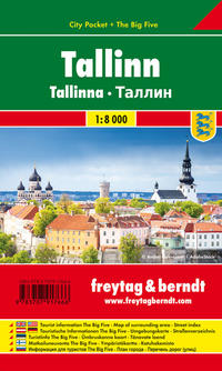 Vorderes Coverbild Tallinn, Stadtplan 1:10.000, City Pocket + The Big Five