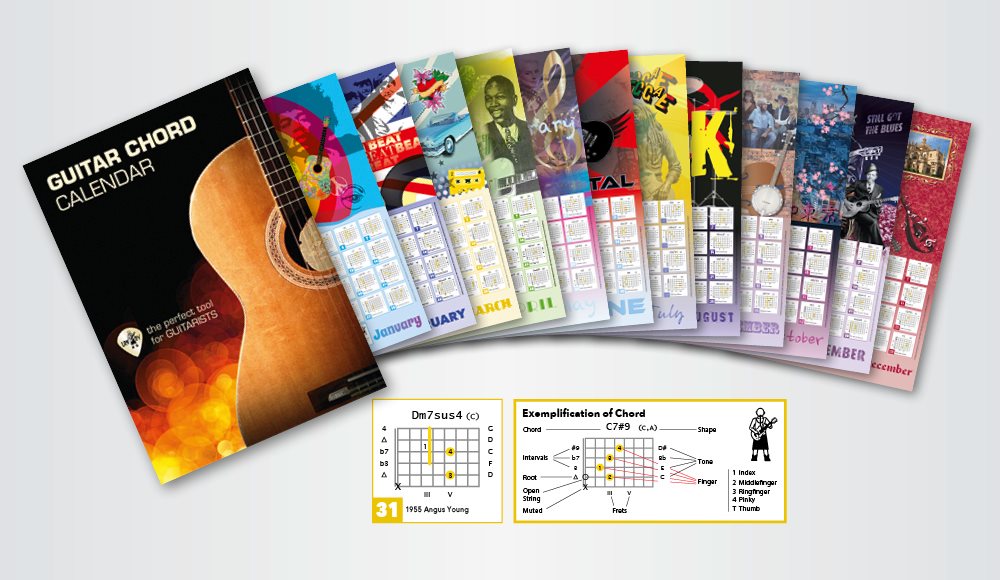 Guitar Chord Calendar (Gitarren Akkord Kalender)