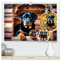 Rottweiler - die Beschützer (hochwertiger Premium Wandkalender 2025 DIN A2 quer), Kunstdruck in Hochglanz