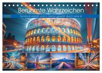 Berühmte Wahrzeichen (Tischkalender 2025 DIN A5 quer), CALVENDO Monatskalender