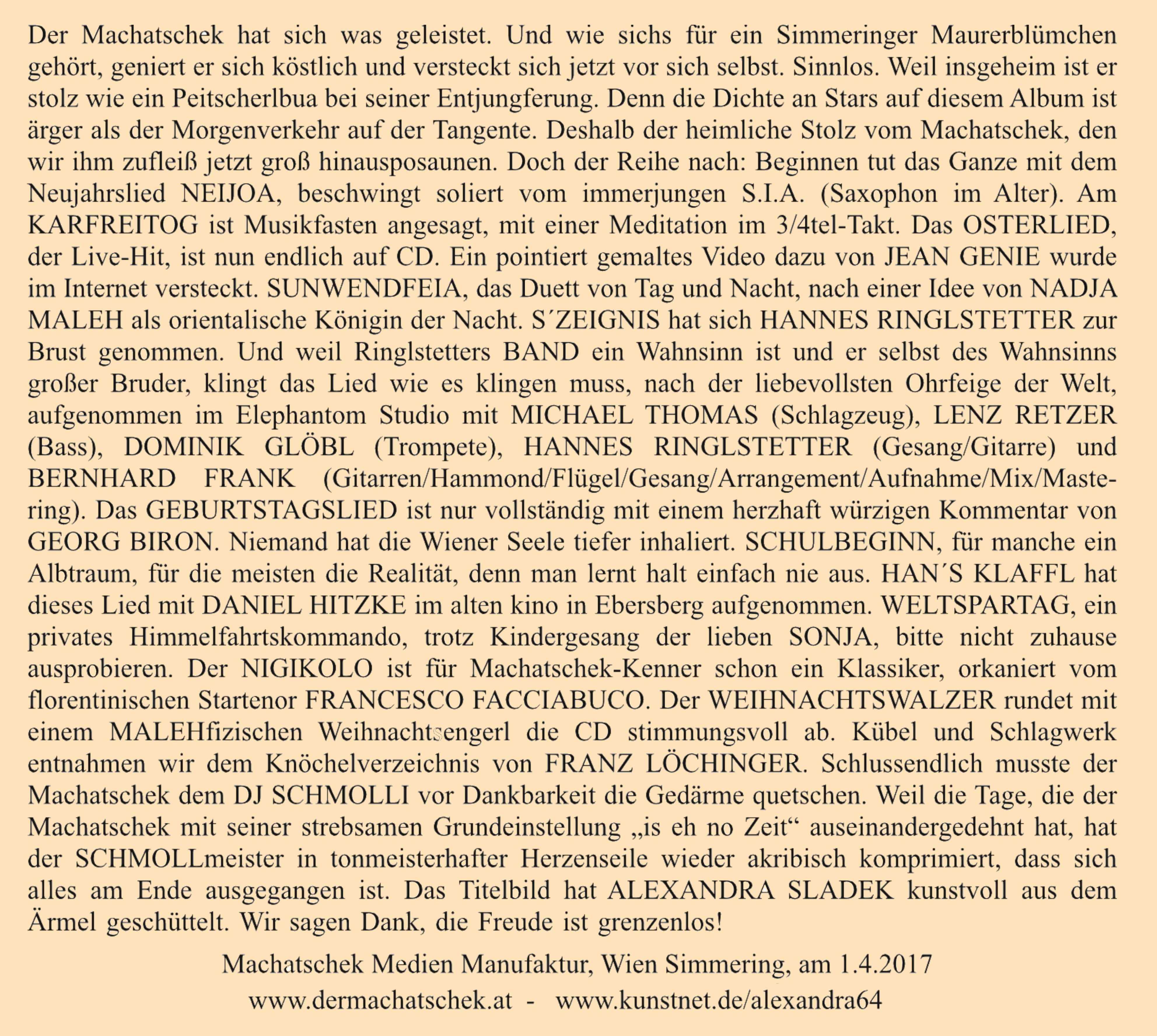 Komm gut durchs Jahr mit Machatschek 1