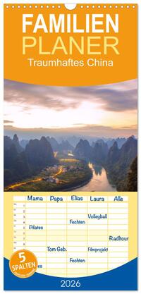 Familienplaner 2026 - Traumhaftes China mit 5 Spalten (Wandkalender, 21 x 45 cm) CALVENDO