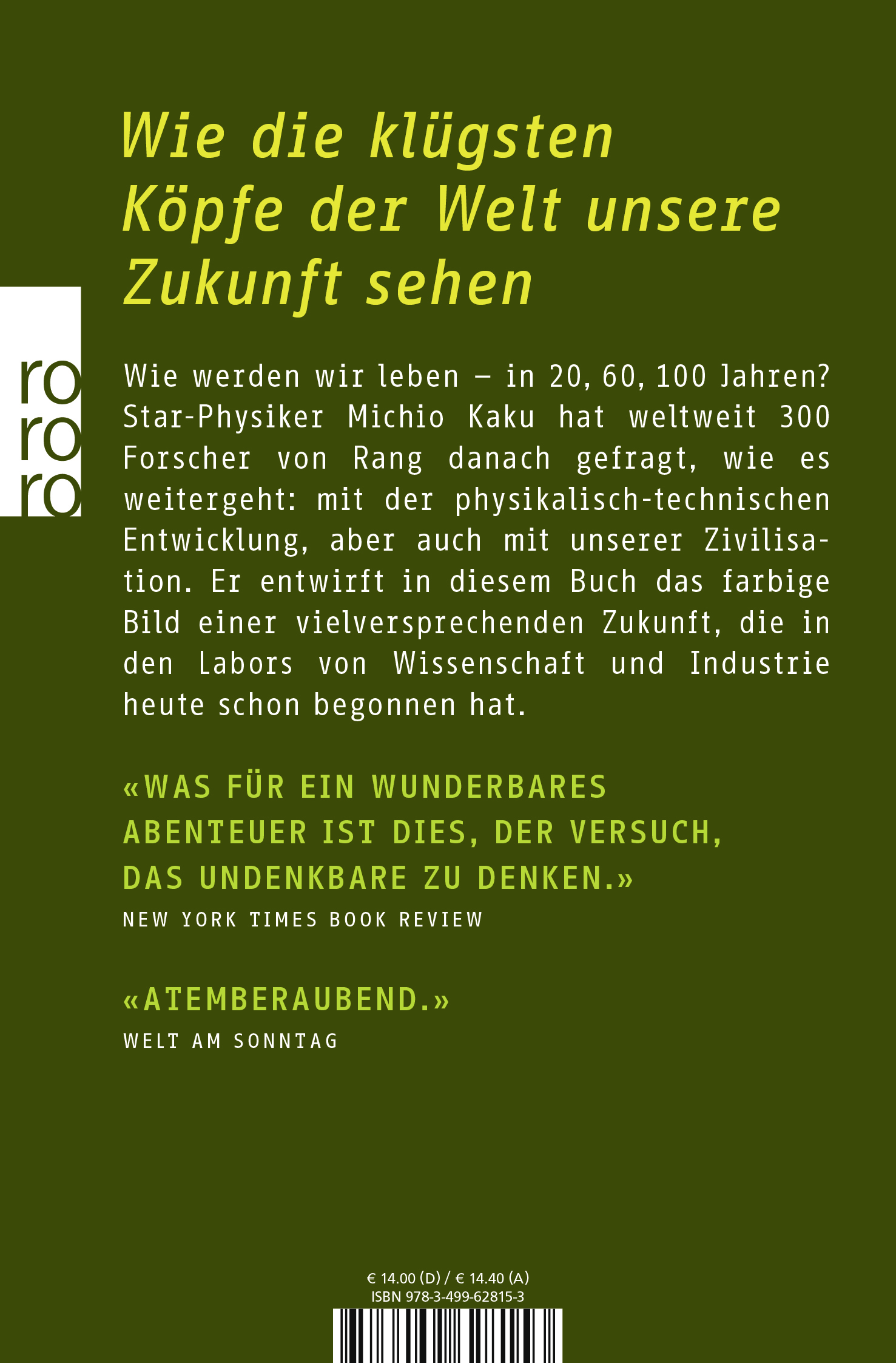 Rückseitencover Die Physik der Zukunft