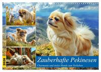 Zauberhafte Pekinesen. Charmante und stolze Hunde zum Verlieben (Wandkalender 2026 DIN A3 quer), CALVENDO Monatskalender