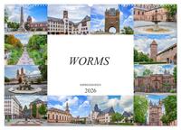 Worms Impressionen (Wandkalender 2026 DIN A2 quer), CALVENDO Monatskalender
