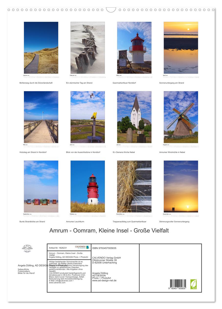 Beispielinhalt (Bild) Amrum - Oomram, Kleine Insel - Große Vielfalt (Wandkalender 2025 DIN A2 hoch), CALVENDO Monatskalender